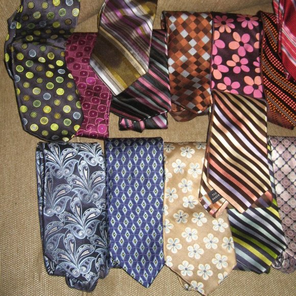 ❤️25 LOT TED BAKER Neckties Ties Paisley Stripe Polka Dot Retro Collector Lot - Picture 7 of 14